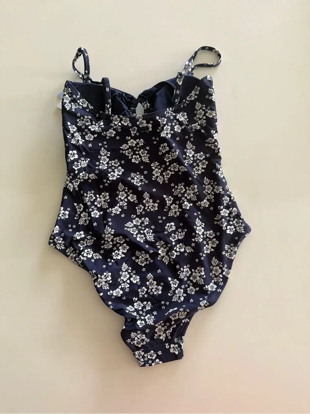 Roxy Women Bandeua Peek-A-Boo One Piece Swimsuit, Navy, NWT